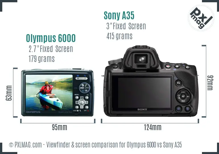 Olympus 6000 vs Sony A35 Screen and Viewfinder comparison