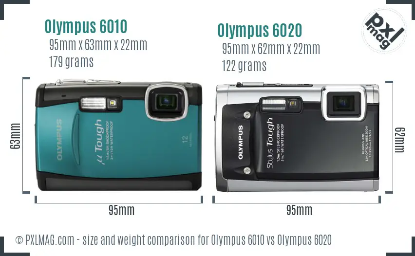 Olympus 6010 vs Olympus 6020 size comparison