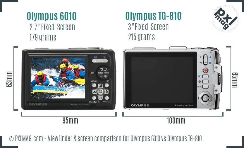 Olympus 6010 vs Olympus TG-810 Screen and Viewfinder comparison