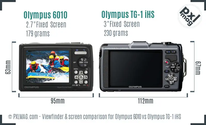 Olympus 6010 vs Olympus TG-1 iHS Screen and Viewfinder comparison