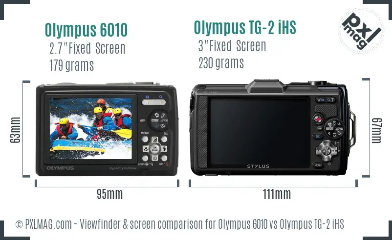 Olympus 6010 vs Olympus TG-2 iHS Screen and Viewfinder comparison