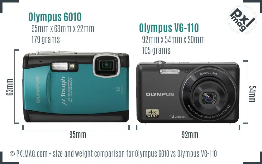Olympus 6010 vs Olympus VG-110 size comparison