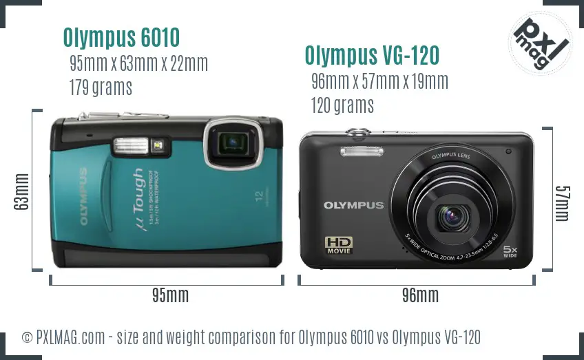 Olympus 6010 vs Olympus VG-120 size comparison
