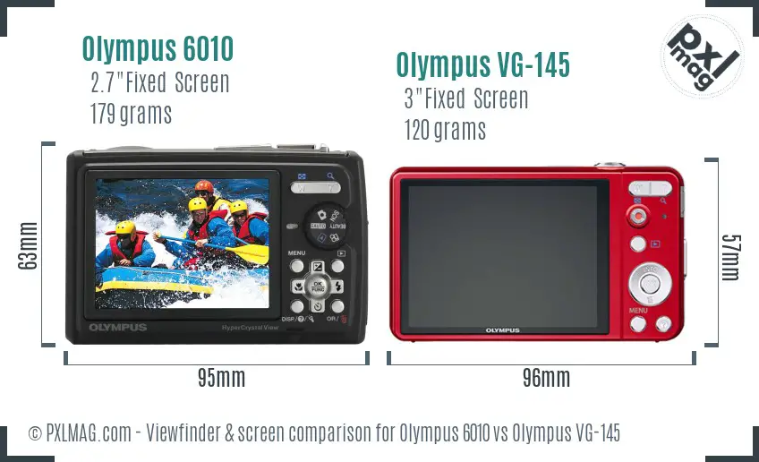 Olympus 6010 vs Olympus VG-145 Screen and Viewfinder comparison