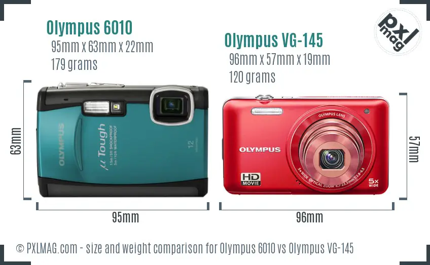 Olympus 6010 vs Olympus VG-145 size comparison