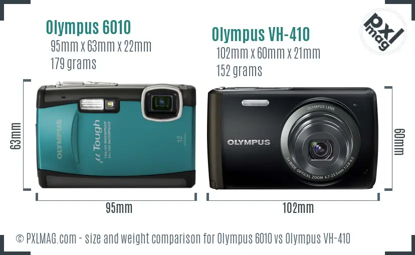Olympus 6010 vs Olympus VH-410 size comparison
