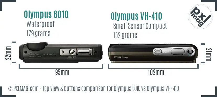 Olympus 6010 vs Olympus VH-410 top view buttons comparison