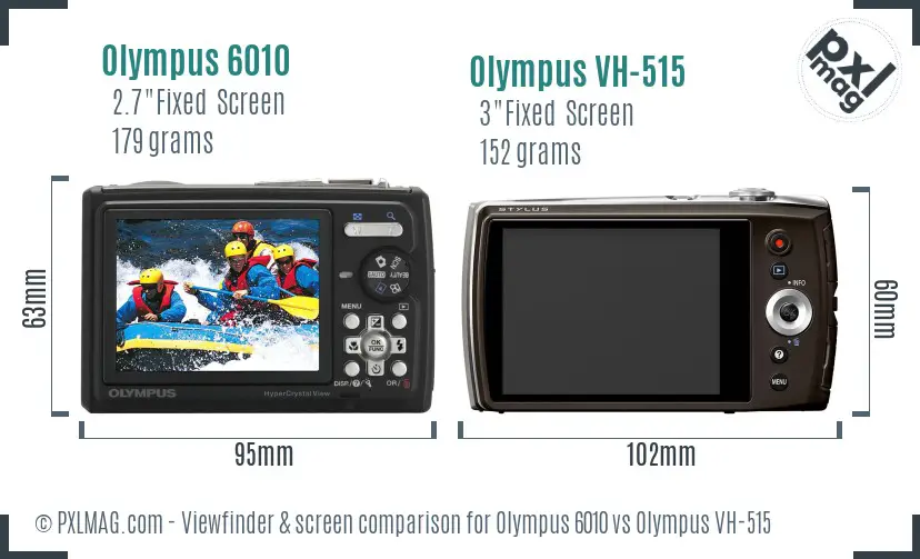 Olympus 6010 vs Olympus VH-515 Screen and Viewfinder comparison