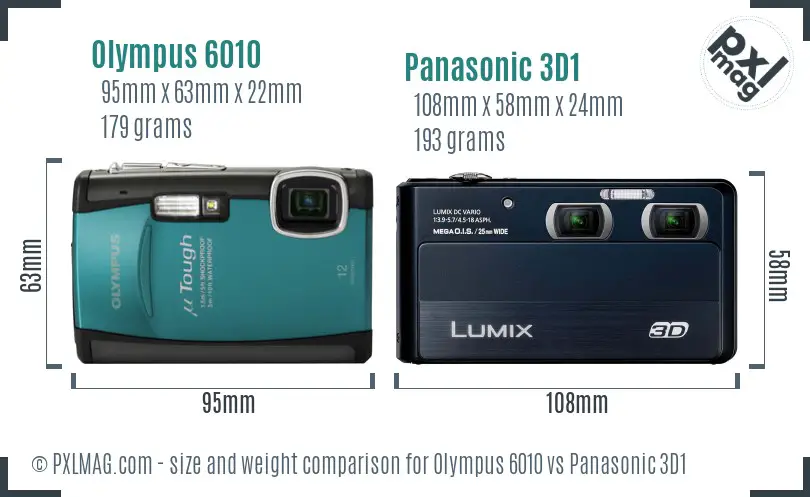 Olympus 6010 vs Panasonic 3D1 size comparison