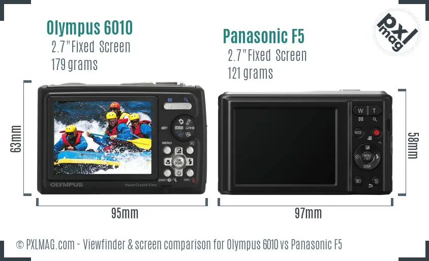 Olympus 6010 vs Panasonic F5 Screen and Viewfinder comparison
