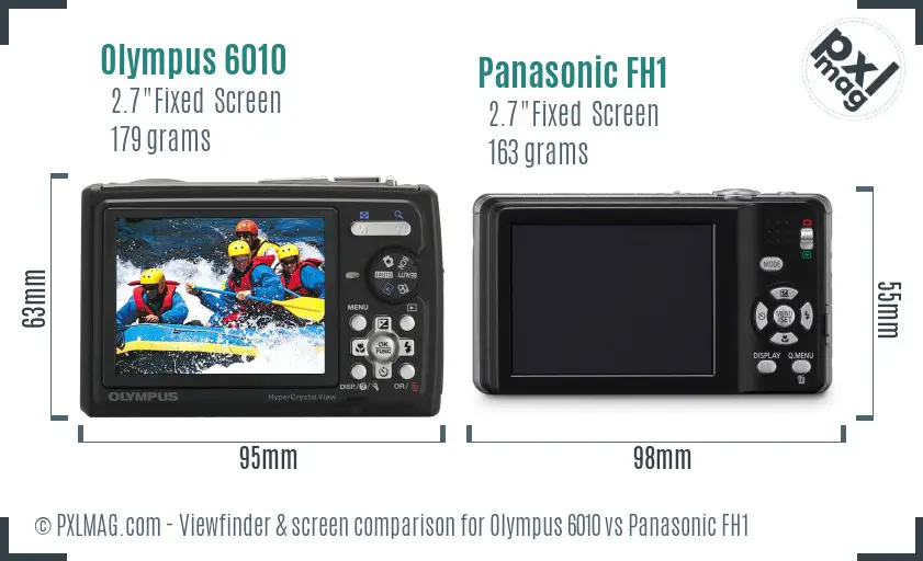 Olympus 6010 vs Panasonic FH1 Screen and Viewfinder comparison