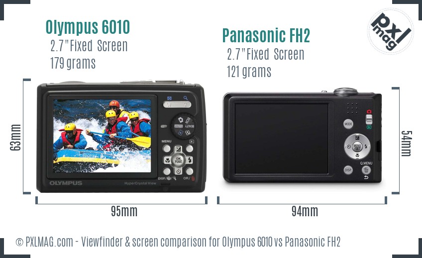 Olympus 6010 vs Panasonic FH2 Screen and Viewfinder comparison