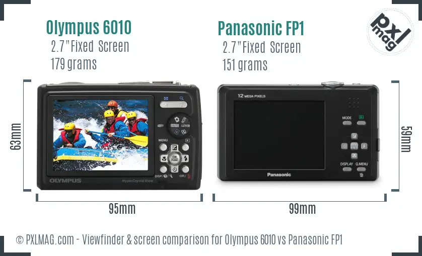 Olympus 6010 vs Panasonic FP1 Screen and Viewfinder comparison