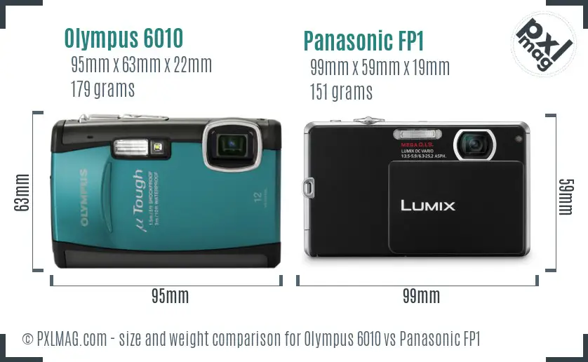 Olympus 6010 vs Panasonic FP1 size comparison