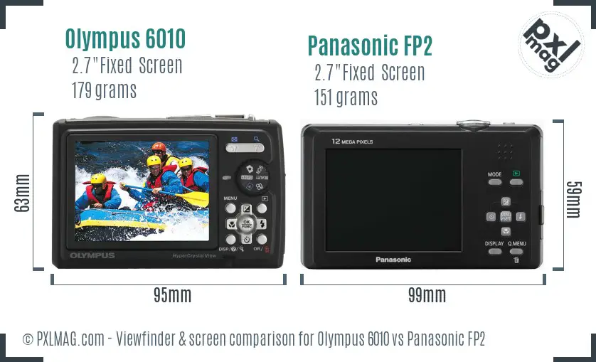 Olympus 6010 vs Panasonic FP2 Screen and Viewfinder comparison