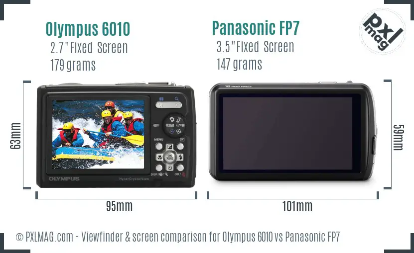 Olympus 6010 vs Panasonic FP7 Screen and Viewfinder comparison
