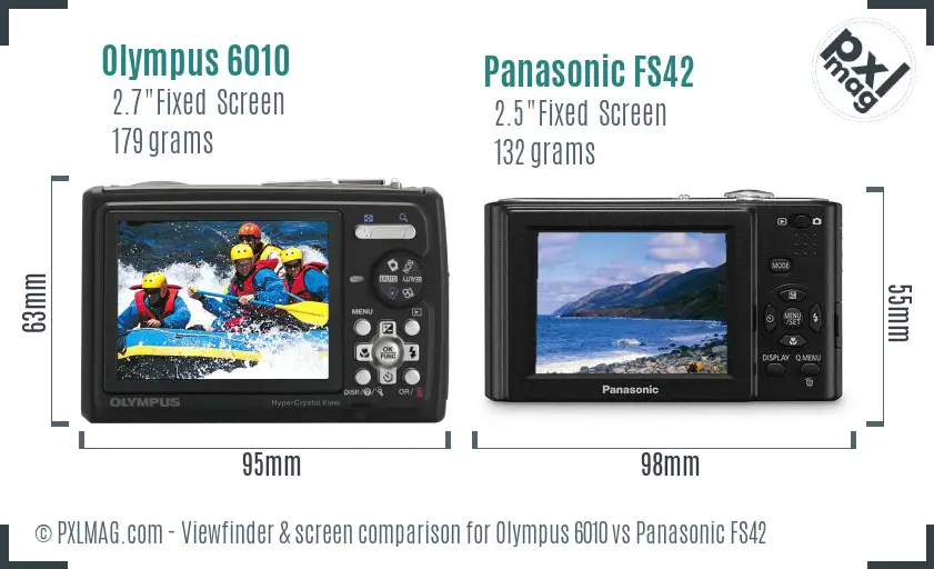 Olympus 6010 vs Panasonic FS42 Screen and Viewfinder comparison