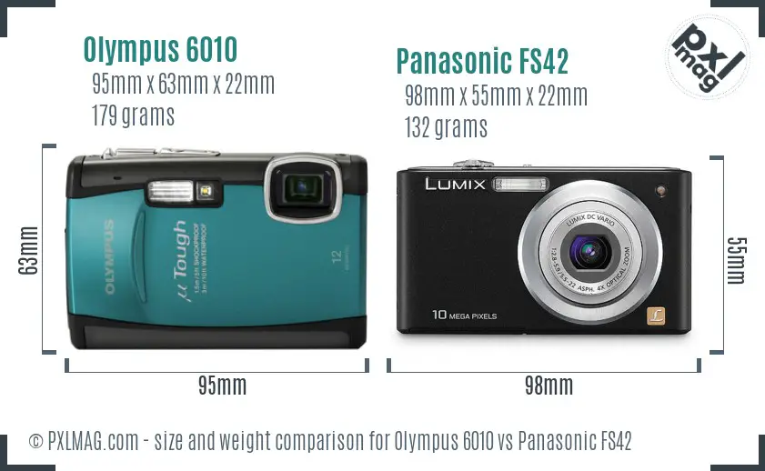 Olympus 6010 vs Panasonic FS42 size comparison