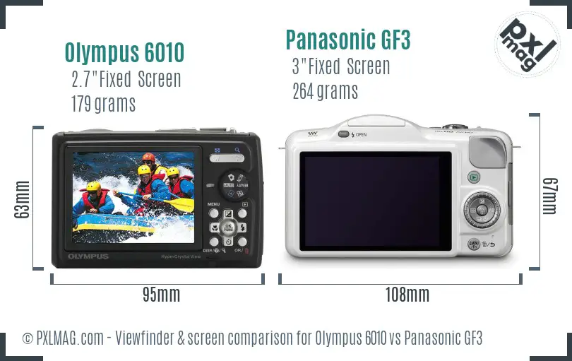 Olympus 6010 vs Panasonic GF3 Screen and Viewfinder comparison