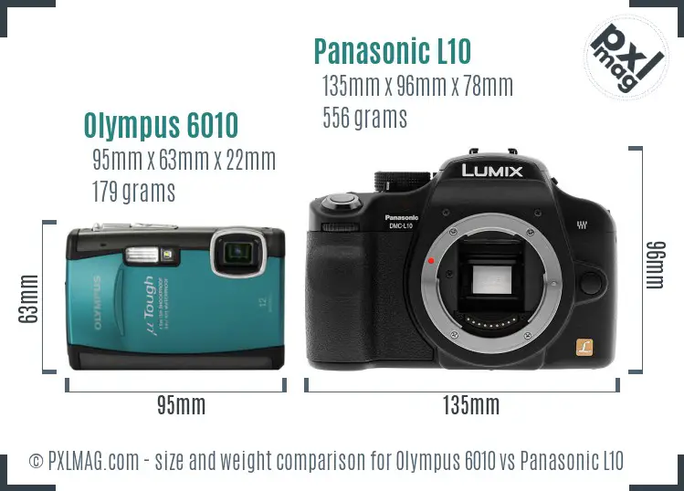 Olympus 6010 vs Panasonic L10 size comparison