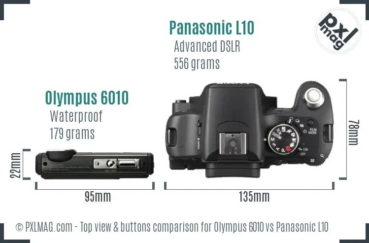 Olympus 6010 vs Panasonic L10 top view buttons comparison