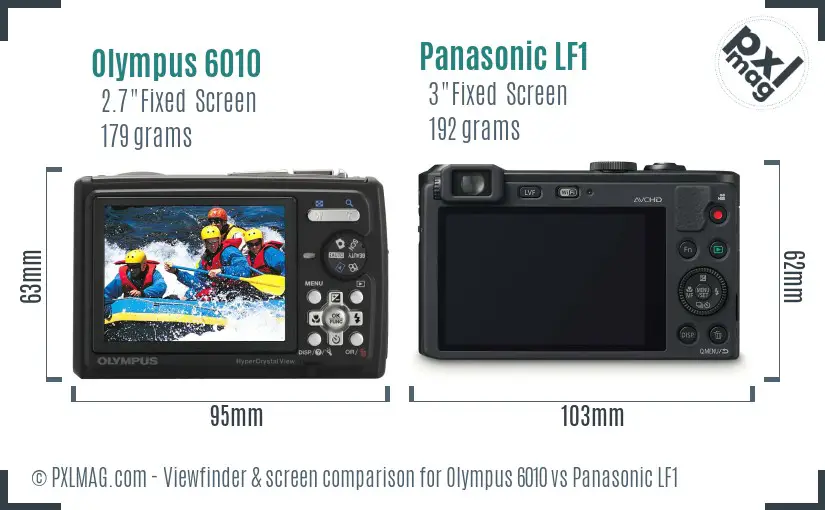 Olympus 6010 vs Panasonic LF1 Screen and Viewfinder comparison
