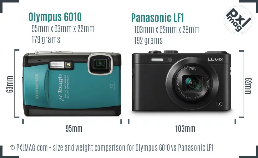 Olympus 6010 vs Panasonic LF1 size comparison