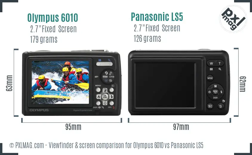 Olympus 6010 vs Panasonic LS5 Screen and Viewfinder comparison Olympus 6010 vs Panasonic LS5 Screen and Viewfinder comparison