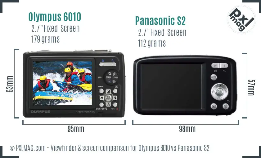 Olympus 6010 vs Panasonic S2 Screen and Viewfinder comparison Olympus 6010 vs Panasonic S2 Screen and Viewfinder comparison