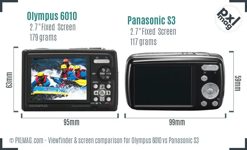 Olympus 6010 vs Panasonic S3 Screen and Viewfinder comparison