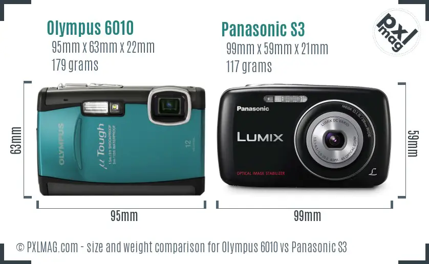 Olympus 6010 vs Panasonic S3 size comparison