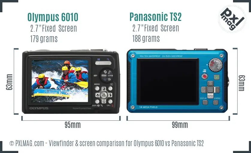 Olympus 6010 vs Panasonic TS2 Screen and Viewfinder comparison