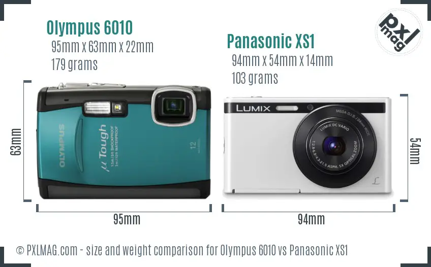 Olympus 6010 vs Panasonic XS1 size comparison