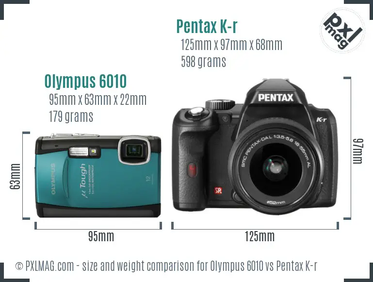 Olympus 6010 vs Pentax K-r size comparison Olympus 6010 vs Pentax K-r size comparison