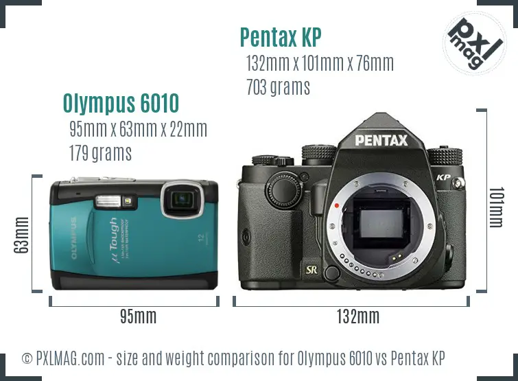 Olympus 6010 vs Pentax KP size comparison