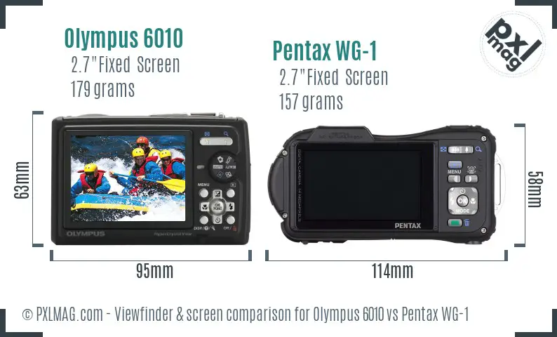 Olympus 6010 vs Pentax WG-1 Screen and Viewfinder comparison