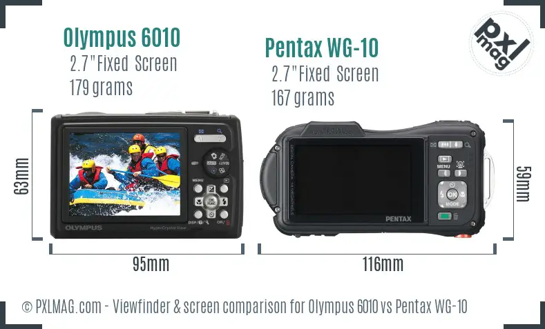 Olympus 6010 vs Pentax WG-10 Screen and Viewfinder comparison Olympus 6010 vs Pentax WG-10 Screen and Viewfinder comparison