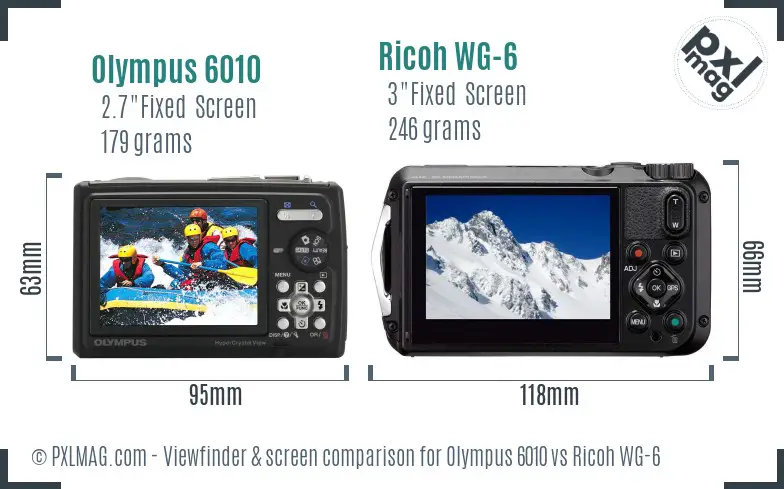 Olympus 6010 vs Ricoh WG-6 Screen and Viewfinder comparison