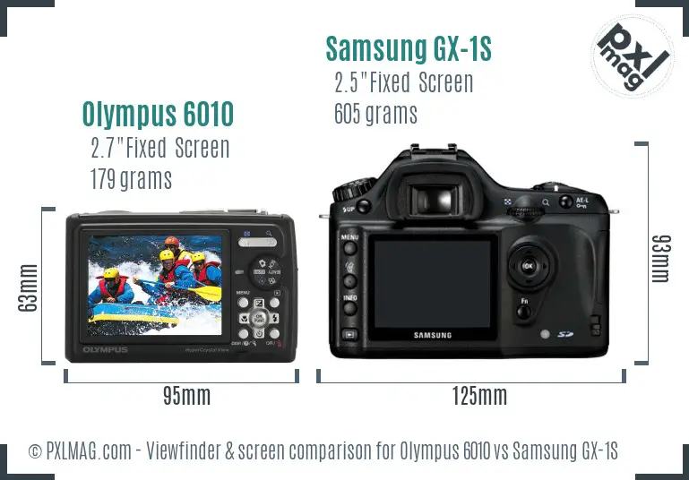 Olympus 6010 vs Samsung GX-1S Screen and Viewfinder comparison