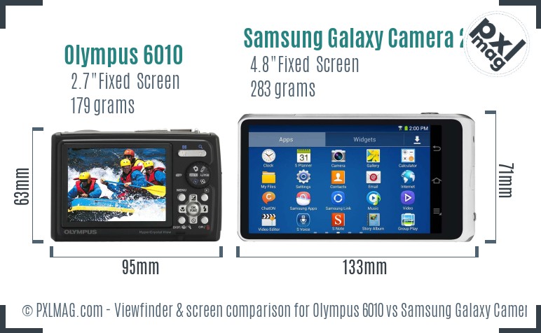 Olympus 6010 vs Samsung Galaxy Camera 2 Screen and Viewfinder comparison