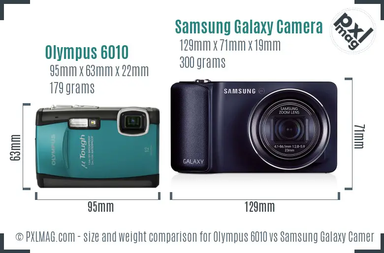 Olympus 6010 vs Samsung Galaxy Camera size comparison