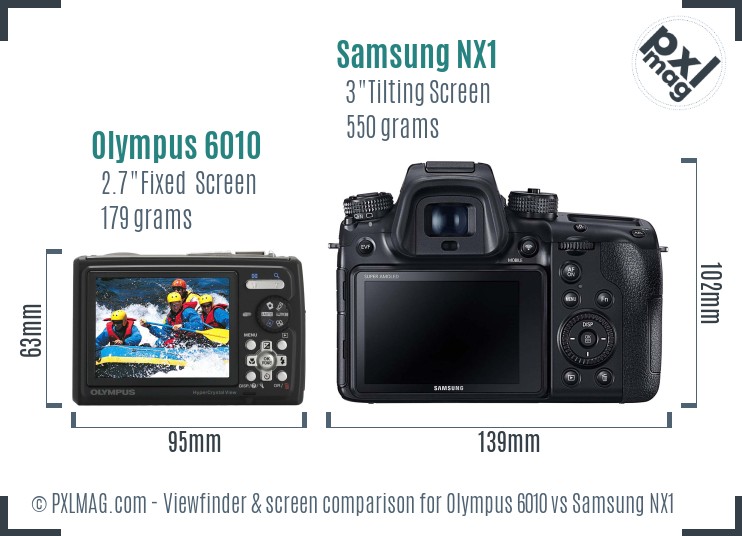 Olympus 6010 vs Samsung NX1 Screen and Viewfinder comparison