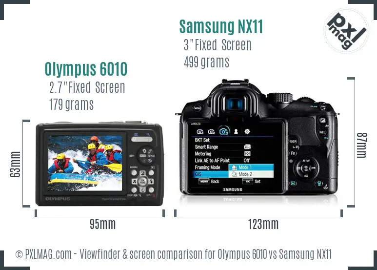 Olympus 6010 vs Samsung NX11 Screen and Viewfinder comparison Olympus 6010 vs Samsung NX11 Screen and Viewfinder comparison