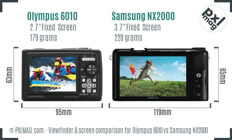 Olympus 6010 vs Samsung NX2000 Screen and Viewfinder comparison Olympus 6010 vs Samsung NX2000 Screen and Viewfinder comparison