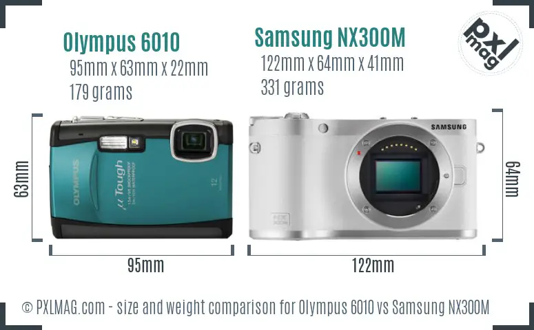 Olympus 6010 vs Samsung NX300M size comparison