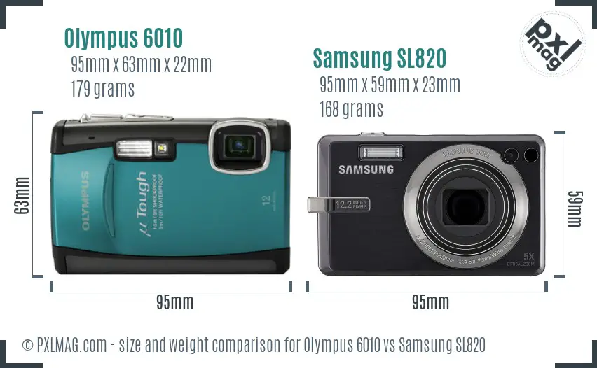 Olympus 6010 vs Samsung SL820 size comparison Olympus 6010 vs Samsung SL820 size comparison