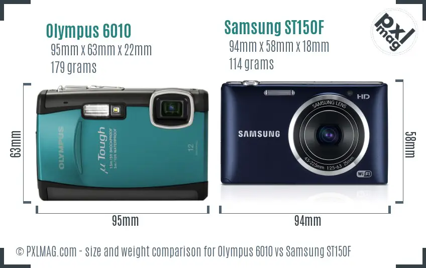 Olympus 6010 vs Samsung ST150F size comparison