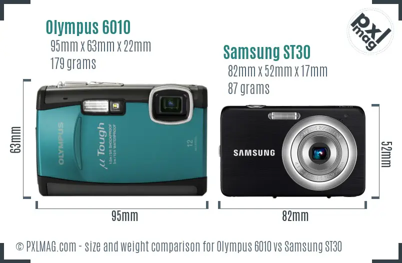 Olympus 6010 vs Samsung ST30 size comparison Olympus 6010 vs Samsung ST30 size comparison