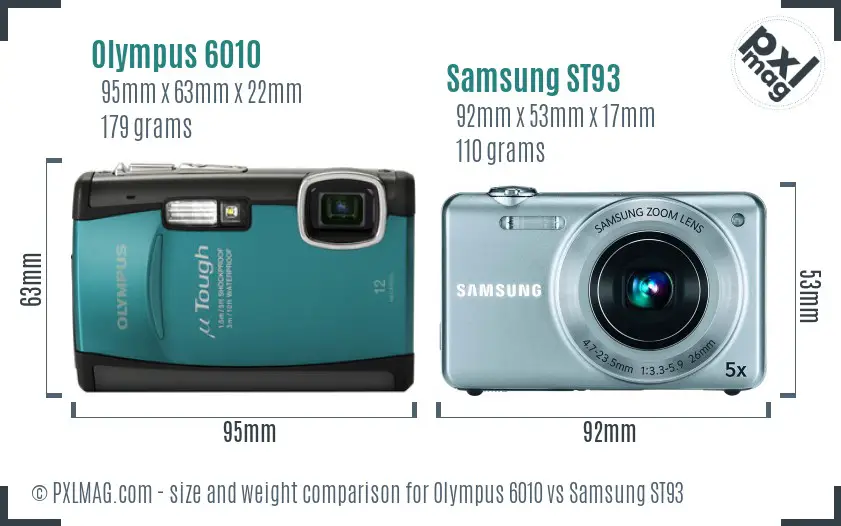 Olympus 6010 vs Samsung ST93 size comparison Olympus 6010 vs Samsung ST93 size comparison