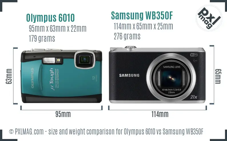Olympus 6010 vs Samsung WB350F size comparison Olympus 6010 vs Samsung WB350F size comparison